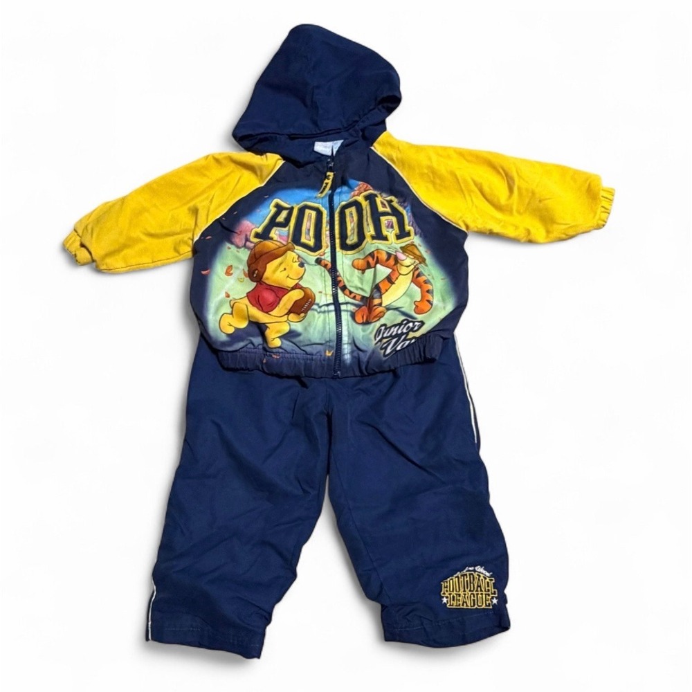 Vintage Disney Winnie The Pooh Tigger Football Track Suit Set Toddler 18 Months